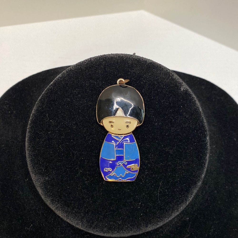 Child of the orient, colorful, enameled pendant
